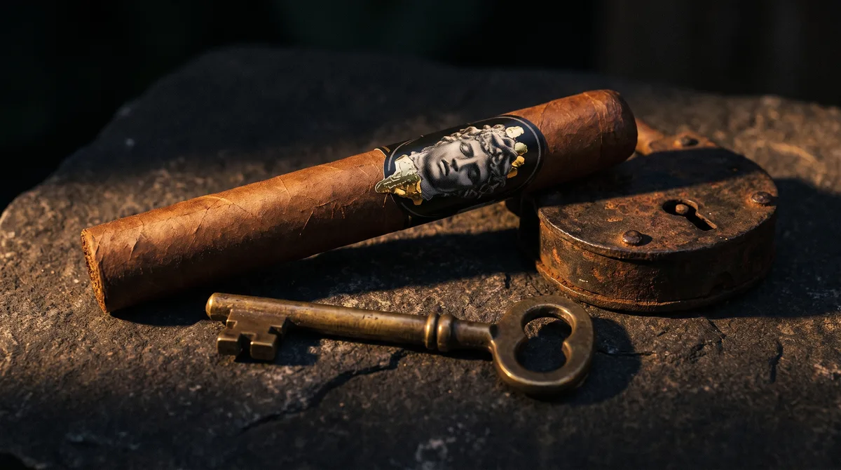 ALEC & BRADLEY GATEKEEPER TORO 6&times;52 single cigar showing the black band with the silver Medusa medallion and no front text