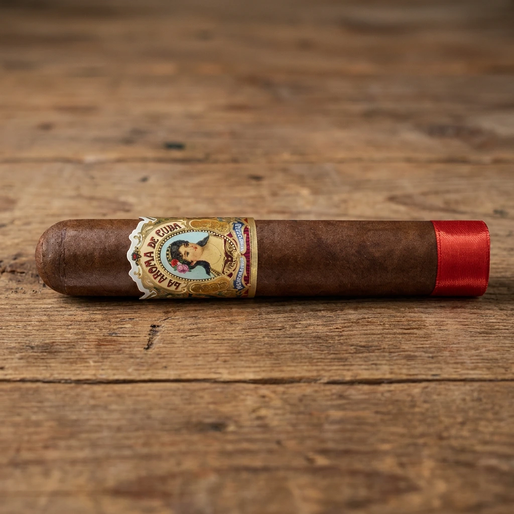 La Aroma de Cuba Robusto unlit on a wood table