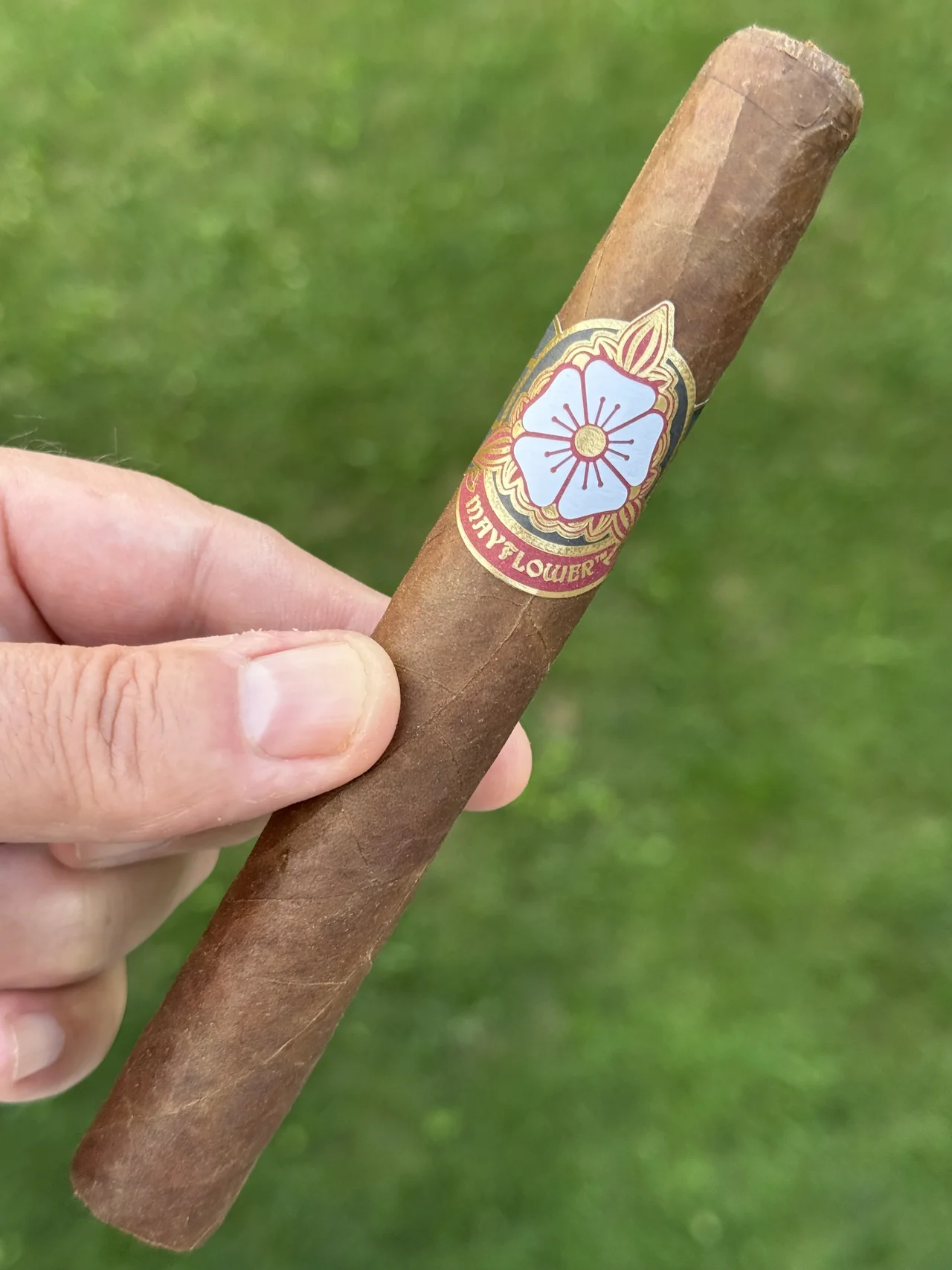 Norm Farrar holding the Mayflower Dusk Toro outdoors